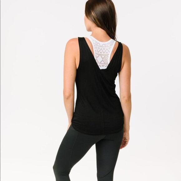 NWT Zyia Active Black Fancy V Athletic Athleisure Tank Top Size Small - Picture 3 of 11